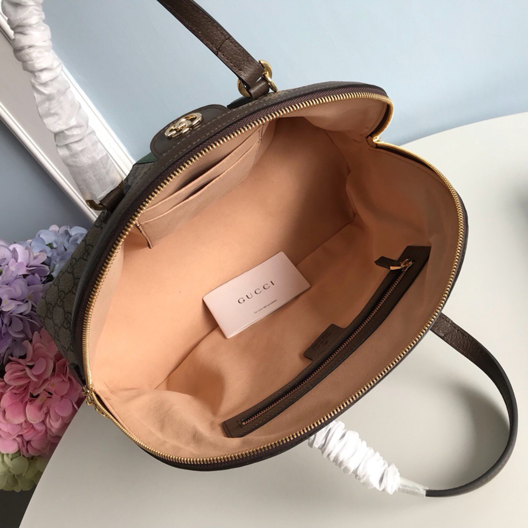 Ophidia Dome Top Handle leather handbag